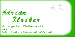 adrian kloiber business card